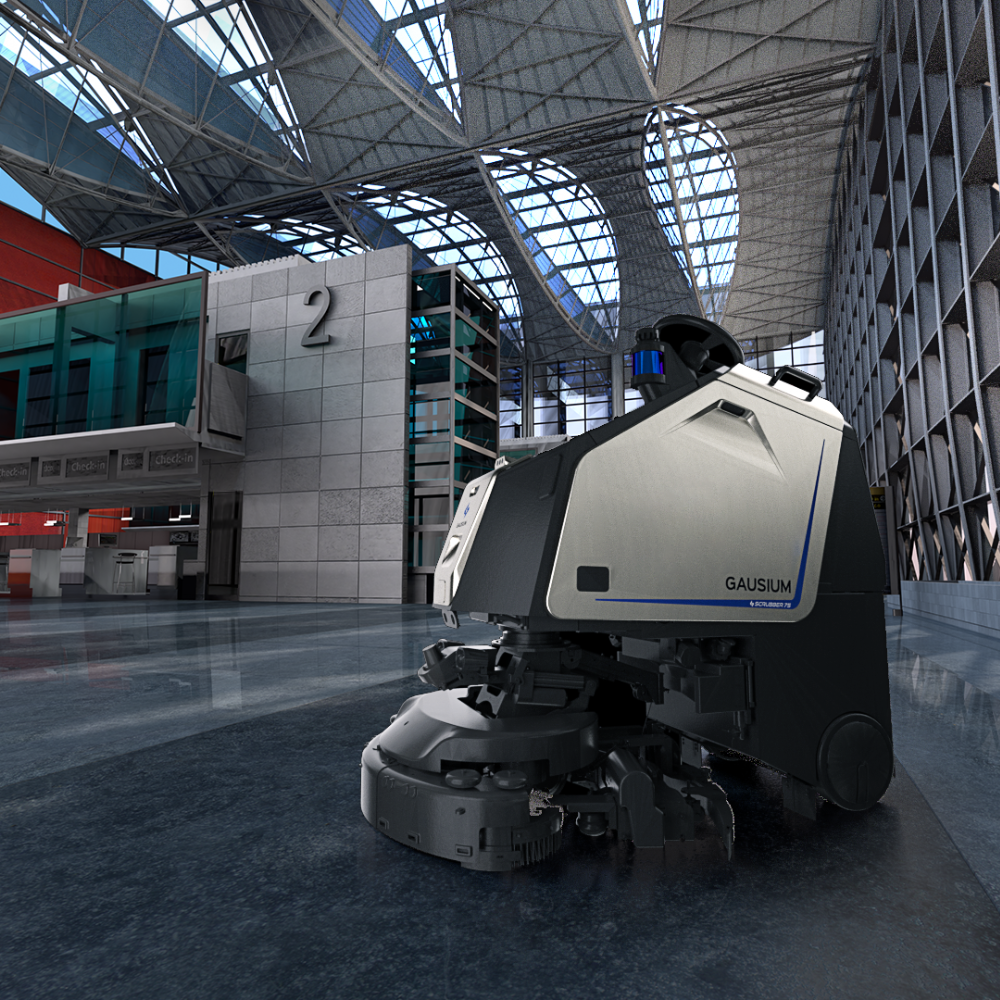 Gausium Scrubber 75 schoonmaakrobot in magazijn