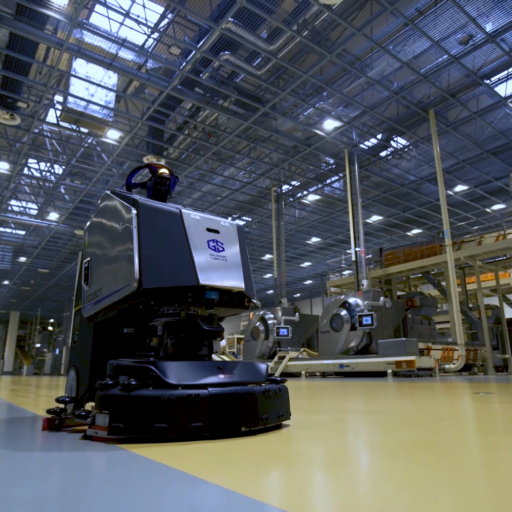 Gausium Scrubber 75 schoonmaakrobot in magazijn