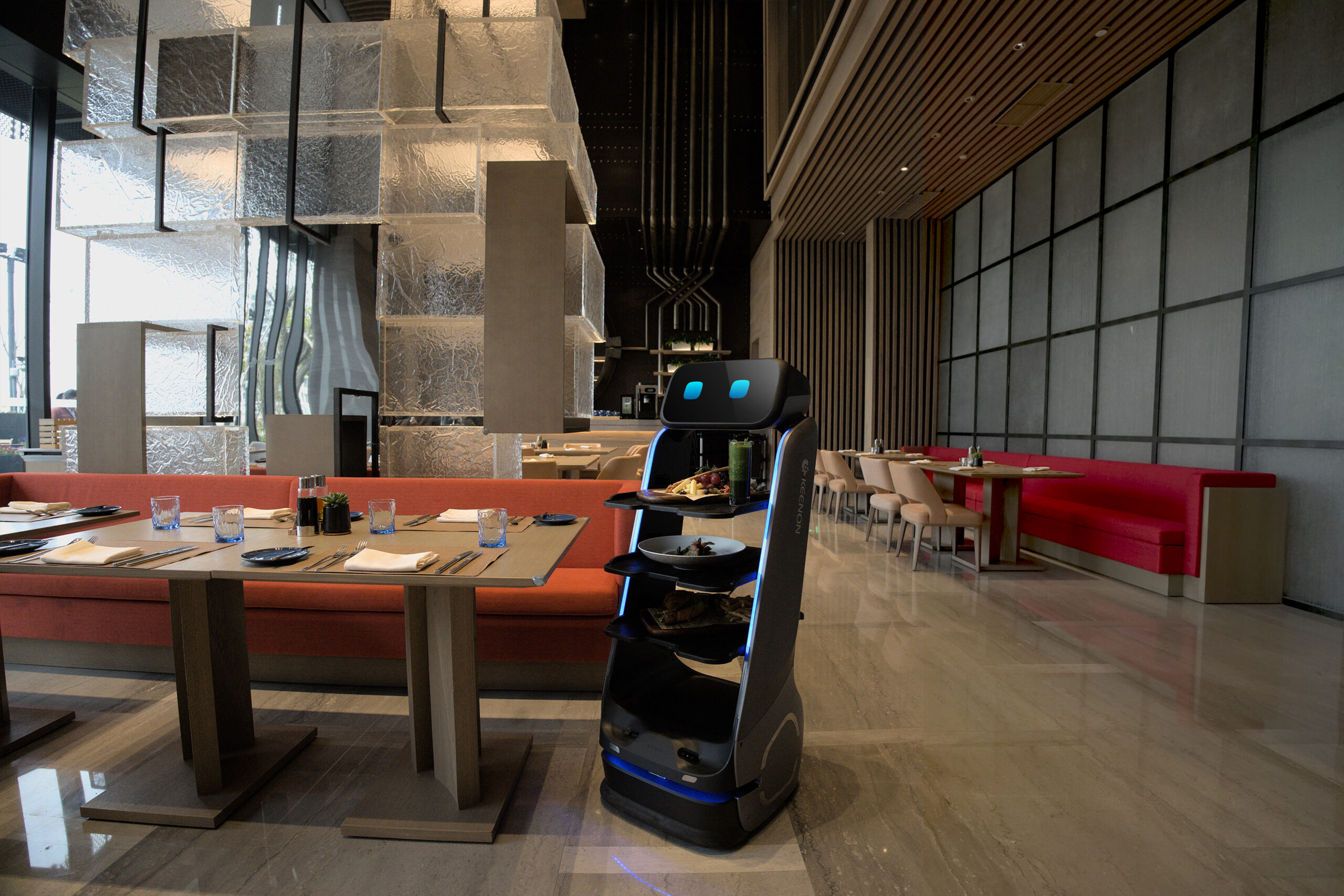 Gausium Scrubber 50 Actief in een winkelcentrum