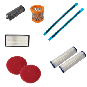 SC onderhoudset schuur blauw Onderhoudset met Schuurpads en Blauwe Zuigrubbers voor de Scrubber 50 & Omnie